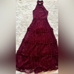 Altar'd State Deep Red Lace Dress
